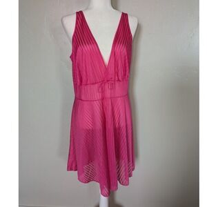 Vintage Undercover Wear Nightgown Pink Nylon Lingerie‎ Dress 1X Large USA
